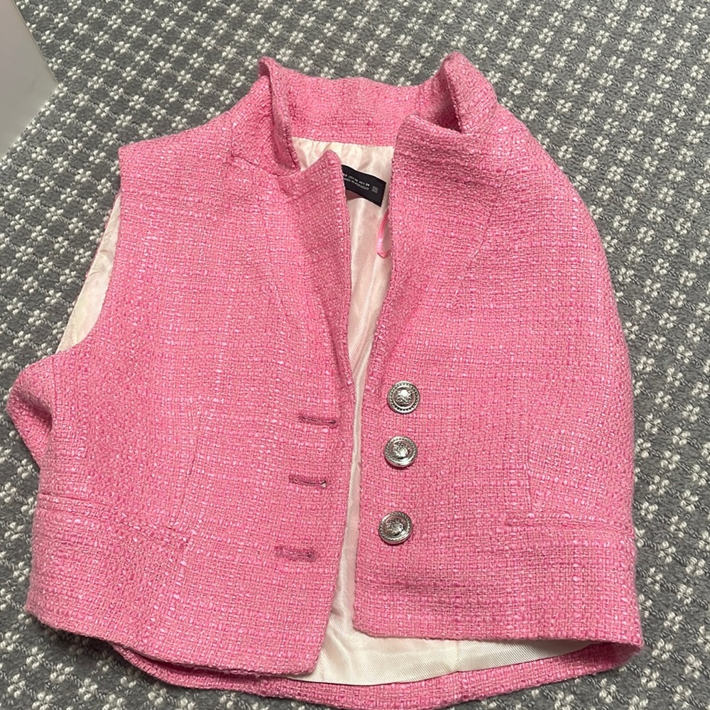 Zara pink vest with silver buttons
